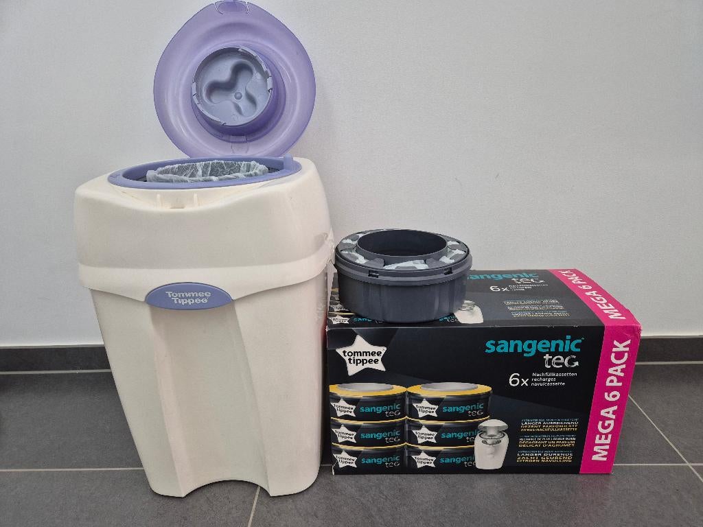 Sanigec navullingen + luieremmer, Kinderen en Baby's, Badjes en Verzorging, Ophalen, Zo goed als nieuw, Luieremmer, Sangenic