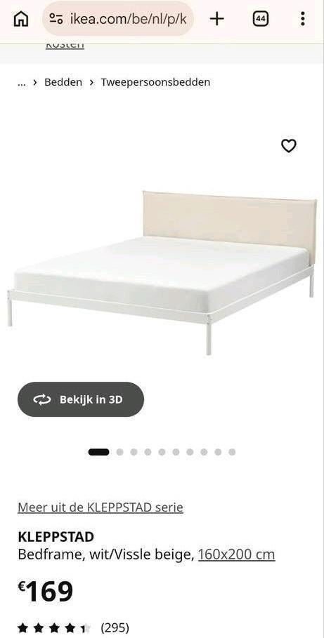Kleppstad bed ikea 160x200, Huis en Inrichting, Slaapkamer | Bedden, Ophalen