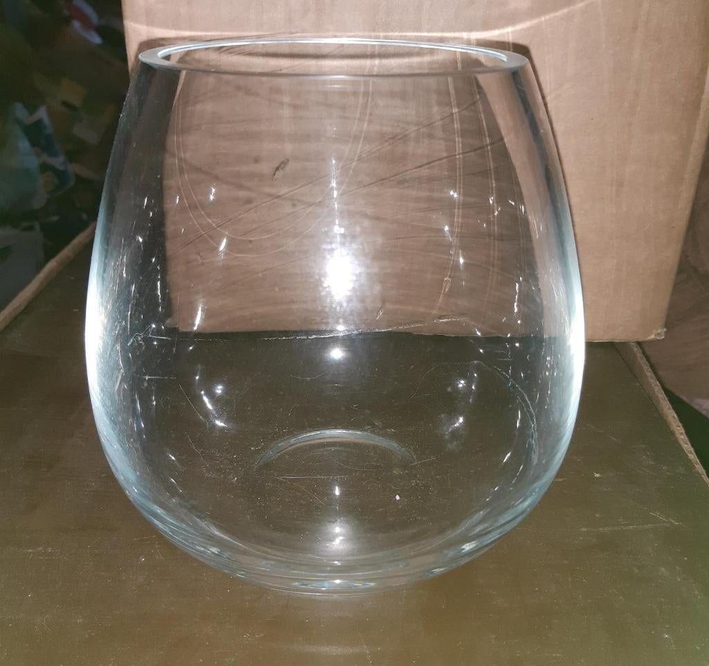 stevige glazen pot, bokaal of vaas, Antiek en Kunst, Ophalen