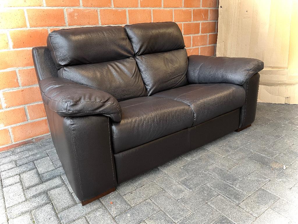 Leder 2 zit zetel - NIEUWSTAAT, Huis en Inrichting, Zetels | Zetels, Ophalen, Zo goed als nieuw, Leer