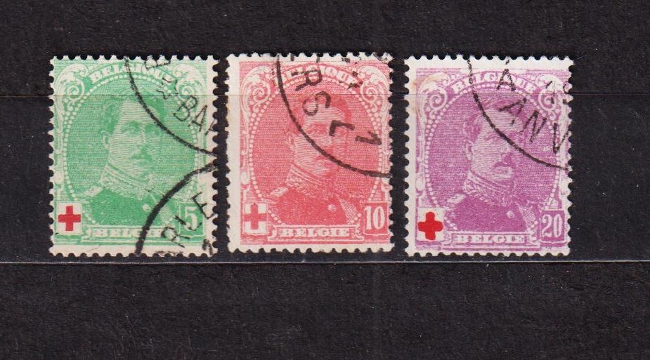 Belgique 1914 COB 129/131 Croix Rouge oblitéré, Timbres & Monnaies, Timbres | Europe | Belgique, Oblitéré, Affranchi, Croix-Rouge