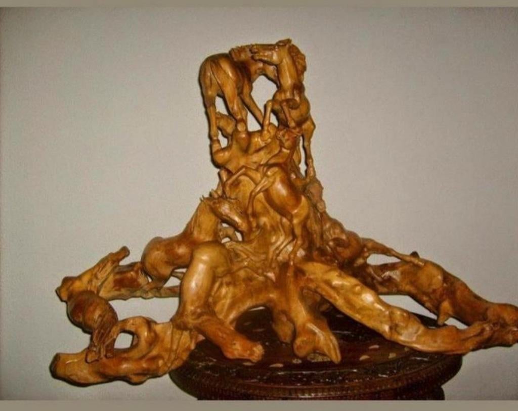 Sculpture unique en forme de racine de cheval, en bois sculp, Animaux & Accessoires, Chevaux