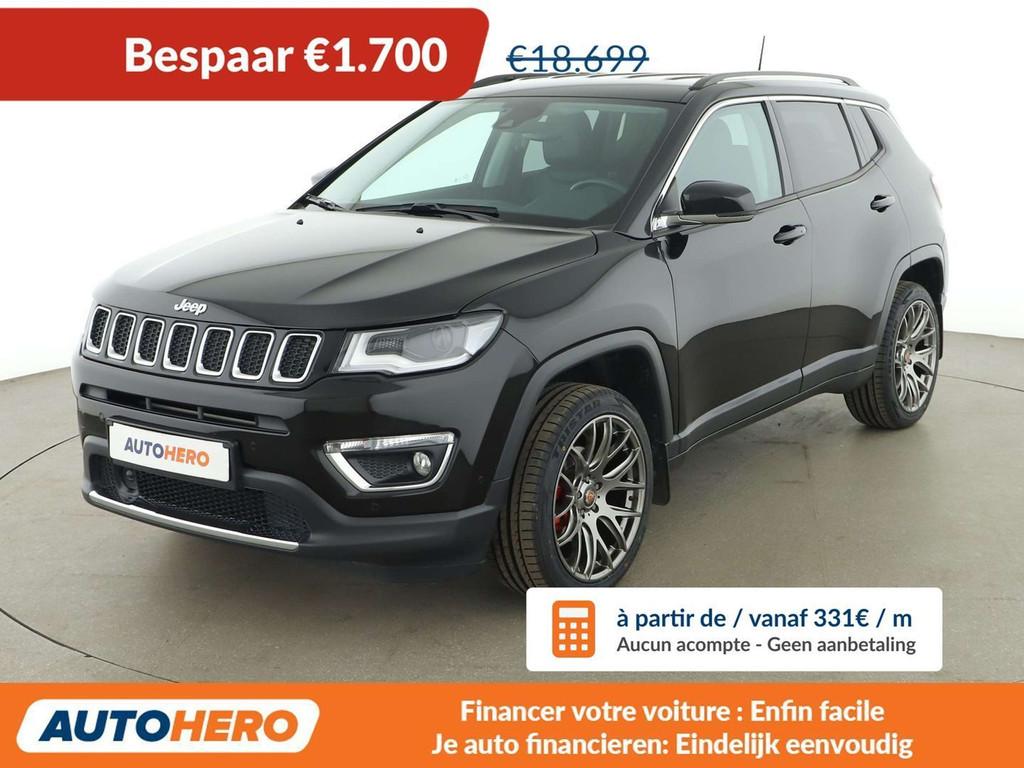 Jeep Compass 1.4 M-Air Limited 4WD (automatique), Autos, Jeep, Cuir, Euro 6, 211 g/km, Noir