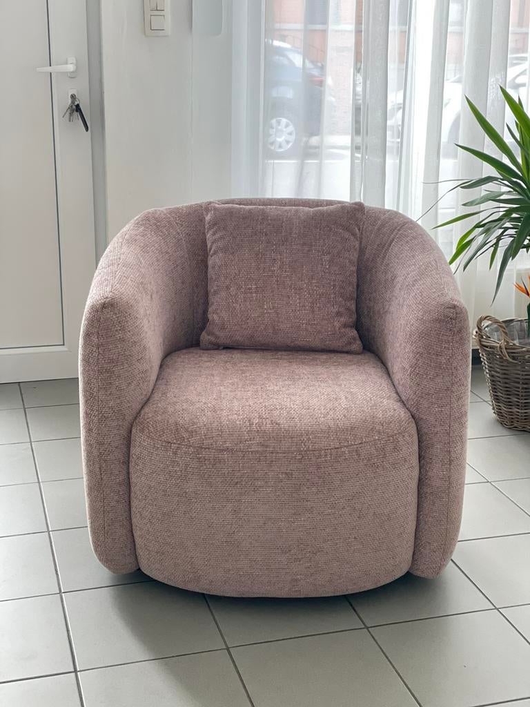 Fauteuil, une place vieux rose, tourne sur lui-même, Enlèvement, Comme neuf