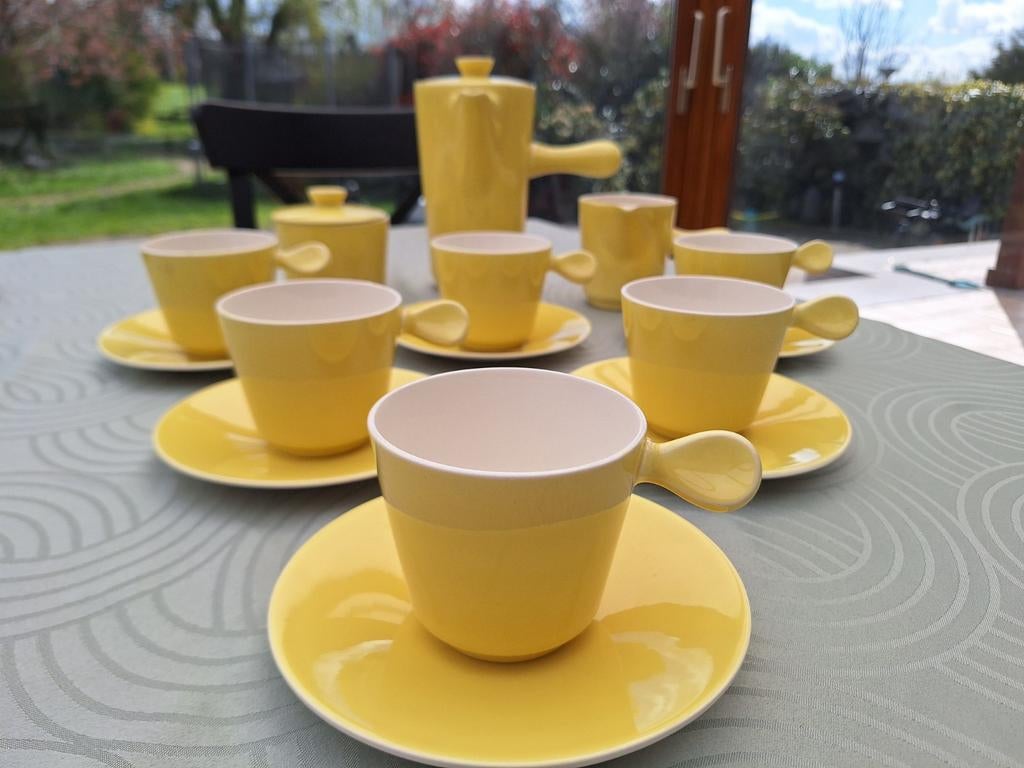 beau service compact café thé vintage boch expo 58?, Antiquités & Art