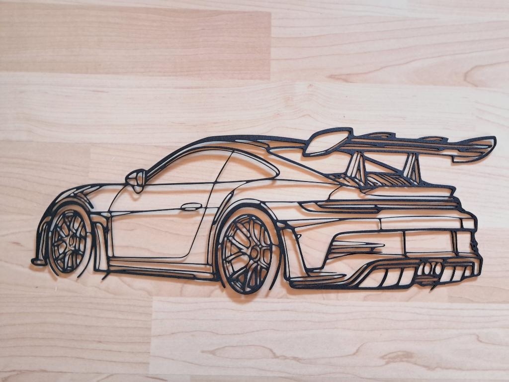 Porsche 911 992 GT3 RS muurdecoratie, Verzamelen, Ophalen of Verzenden, Nieuw, Auto's