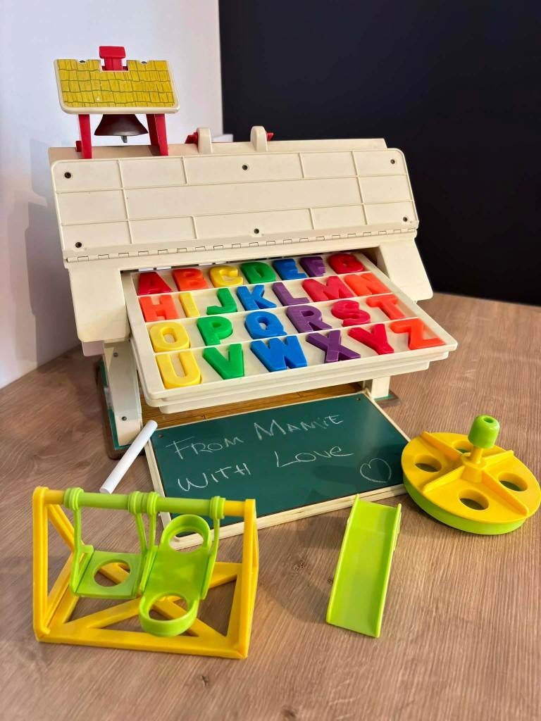 jouet vintage école fisher price 1971 complète, Enlèvement ou Envoi, Utilisé, Set de jeu, Sonore