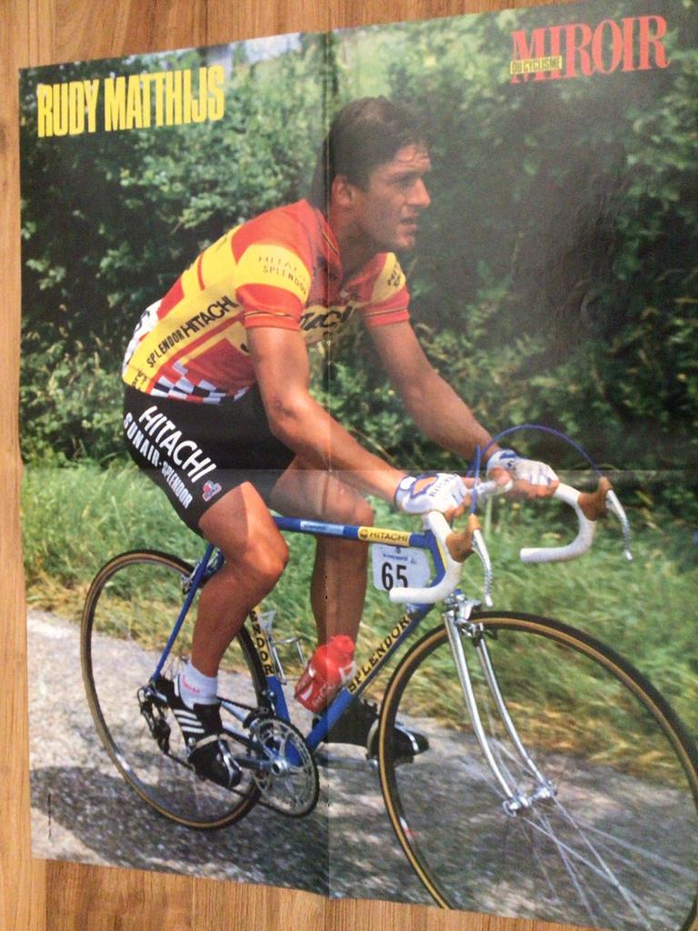 Wielerposter team splendor hitachi rudy matthijs, Sport en Fitness, Verzenden, Zo goed als nieuw