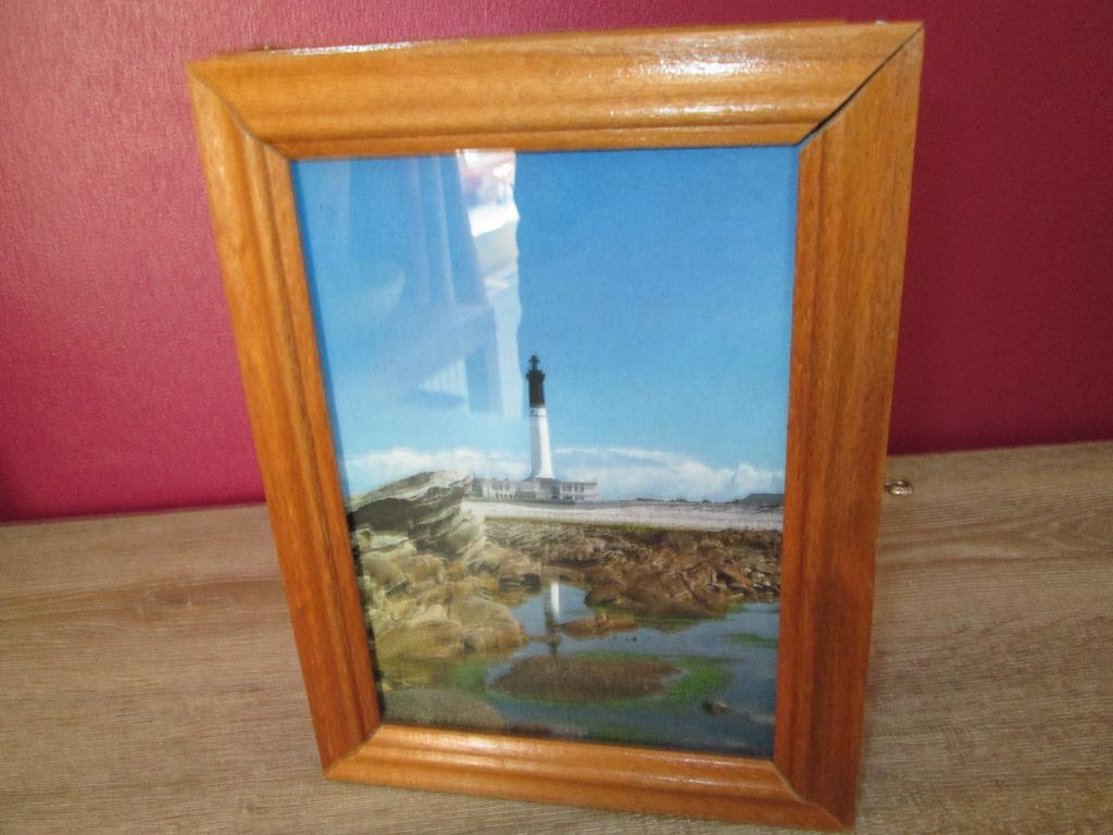 Armoire à clés murale en bois avec cadre photo., Suspension murale, Moderne, Enlèvement, Bois