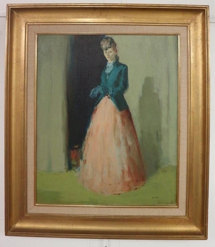 Martin BOLLÉ, elegante dame, Antiquités & Art, Art | Peinture | Classique, Enlèvement ou Envoi