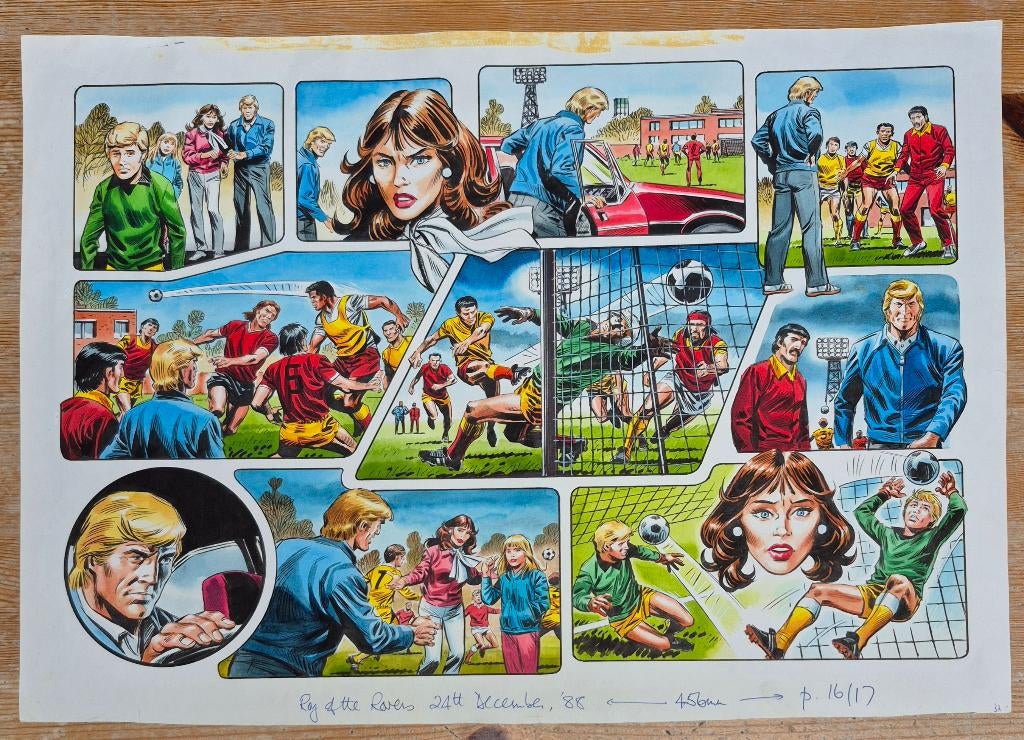 Rob van de Rovers originele pagina Mike White 1988, Ophalen of Verzenden, Overige figuren, Gebruikt, Overige typen