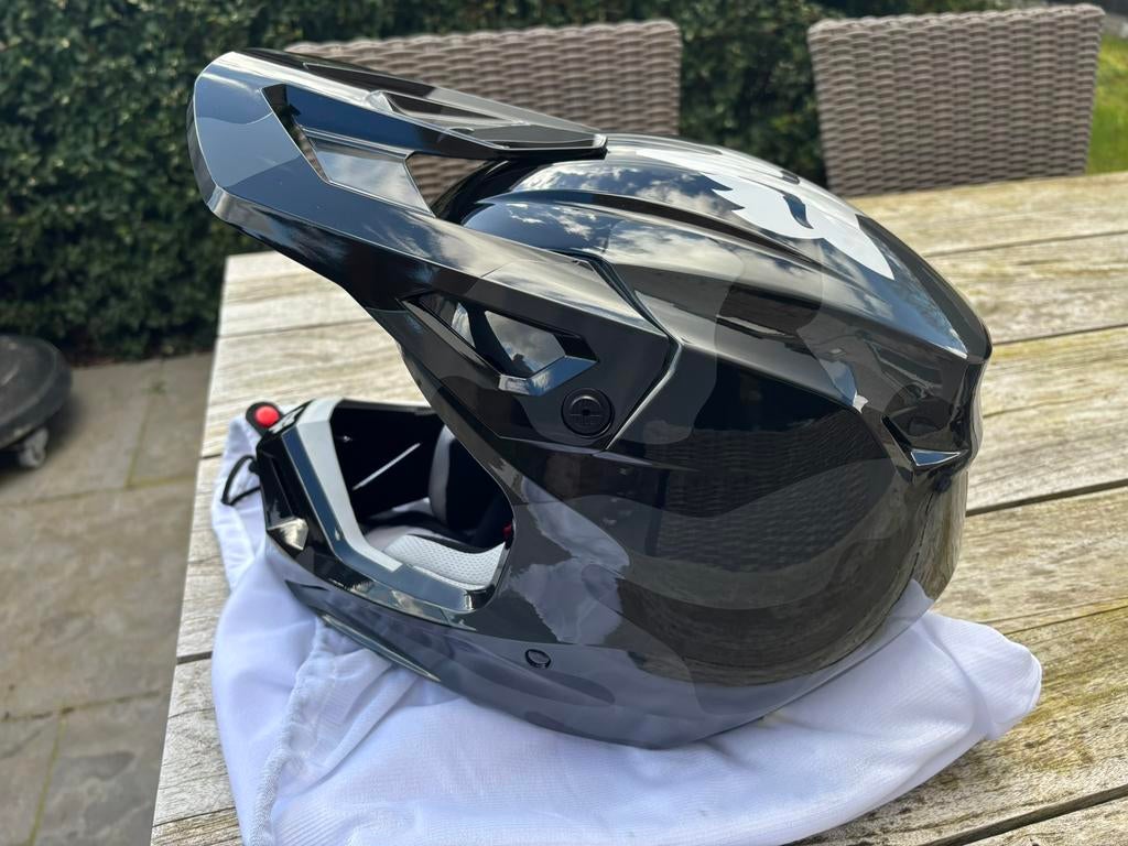 Crosshelm FOX V1 Bnkr + bril, Motoren, Kleding | Motorhelmen, Ophalen, L