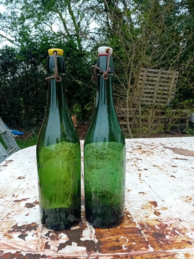 Oude vintage bierfles brouwerij Poncelet Gedinne, Collections, Enlèvement ou Envoi