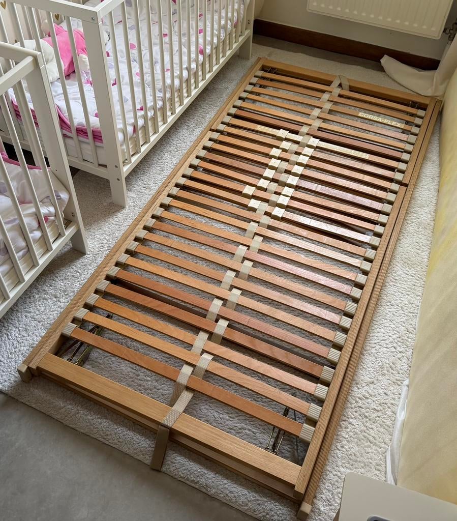 2 sommiers Corsa-Flex 90x200 cm avec cadre - Très bon état, Maison & Meubles, Chambre à coucher | Matelas & Sommiers, 90 cm, Comme neuf