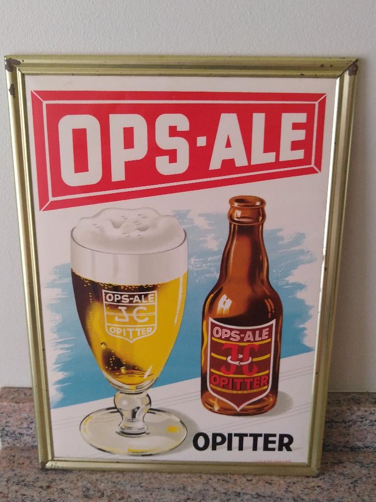 Plaque publicitaire bière OPS-ALE. No Plaque émaillée, Collections, Marques & Objets publicitaires, Enlèvement ou Envoi, Comme neuf