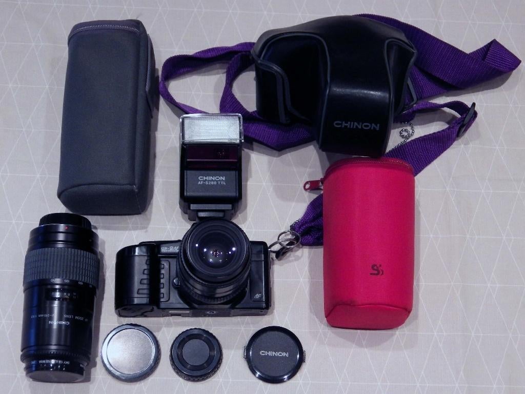 CHINON CP-9AF Spiegelreflexcamera met Toebehoren., Enlèvement, Utilisé, Reflex miroir