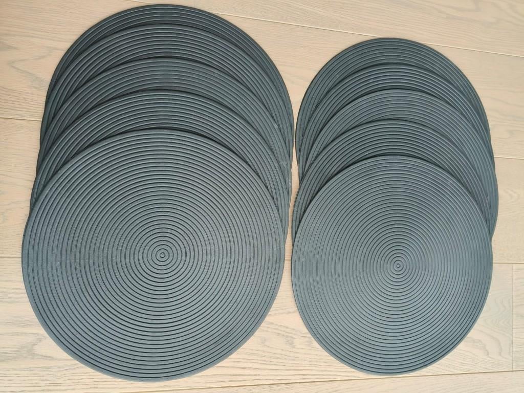 10 ronde placemats, Ophalen of Verzenden, Gebruikt, Zwart, Placemat