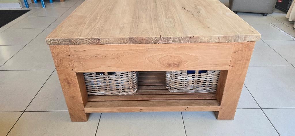 Teak Salontafel NIEUW, Maison & Meubles, Tables | Tables de salon, 100 à 150 cm, Moins de 50 cm, Enlèvement ou Envoi, Royal Teak