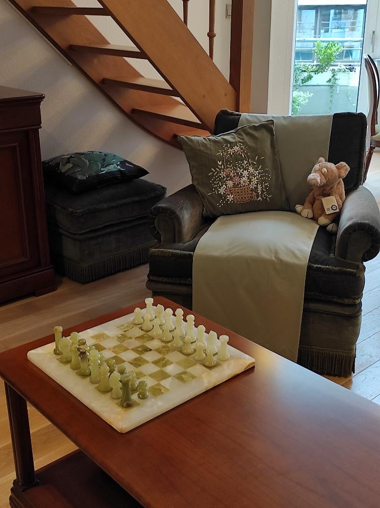 fauteuil 1 place en velours vert foncé, Maison & Meubles, Fauteuils, 75 à 100 cm, Enlèvement, Utilisé, Tissus