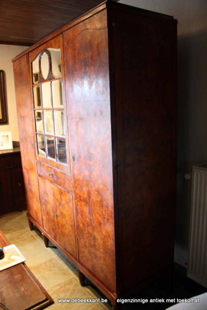 Retro vintage antieke oude kleerkast hallkast kast artdeco, Ophalen of Verzenden