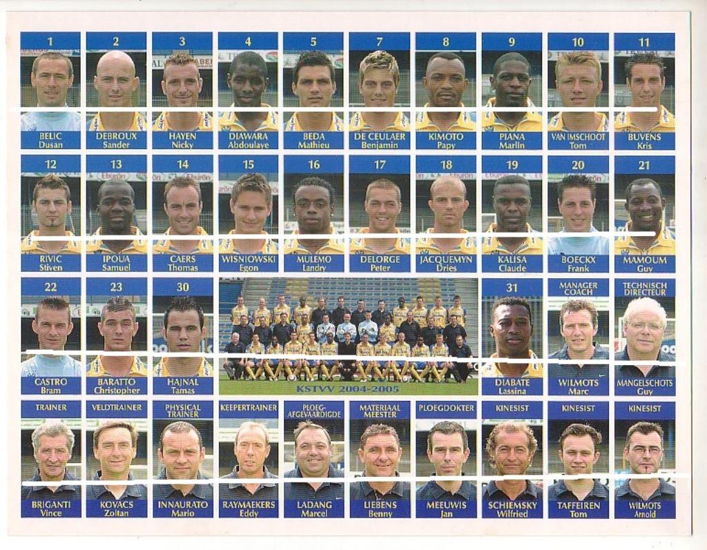 STVV St Truiden / 2 foto's 2004 - 2005 / 2005 - 2006, Verzamelen, Sportartikelen en Voetbal, Verzenden, Zo goed als nieuw, Poster, Plaatje of Sticker