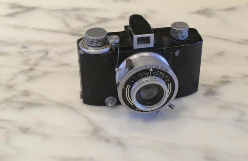 Appareil photo Sem Kim avec étui Amalux, Collections, Enlèvement ou Envoi, 1940 à 1960, Appareils photo