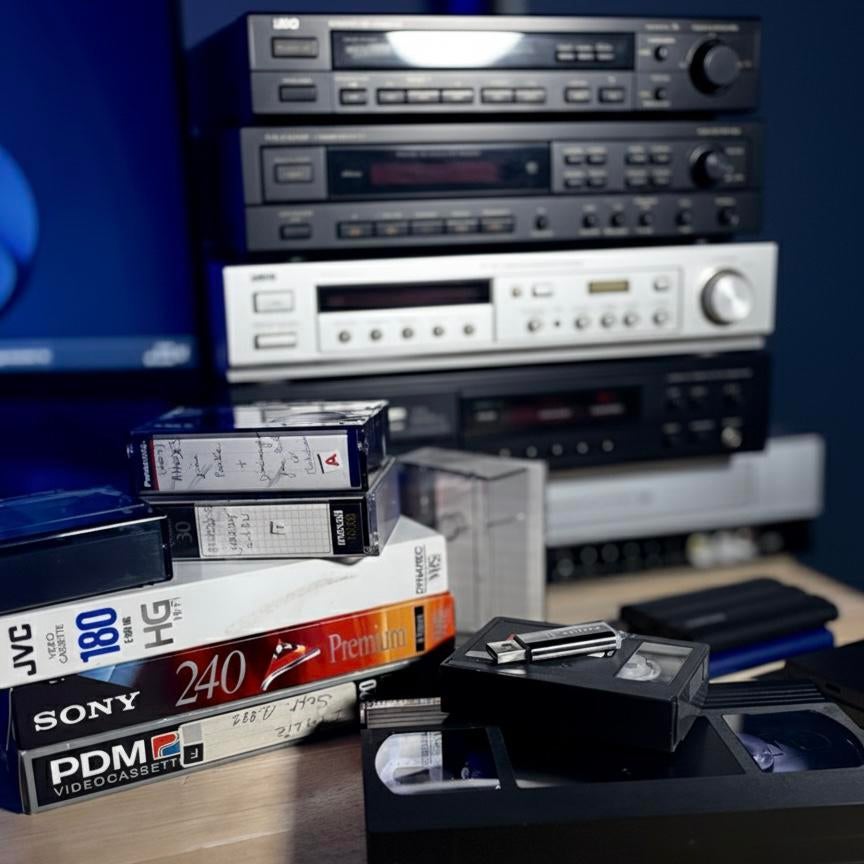 Numérisation Cassettes Vidéo (VHS, …) sur Clé USB ou Cloud, Enlèvement
