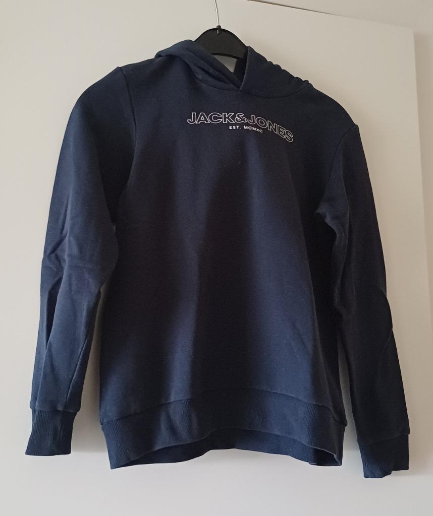 donkerblauwe pull jack & jones met kap, Enfants & Bébés, Vêtements enfant | Taille 164, Garçon, Enlèvement ou Envoi, Pull ou Veste