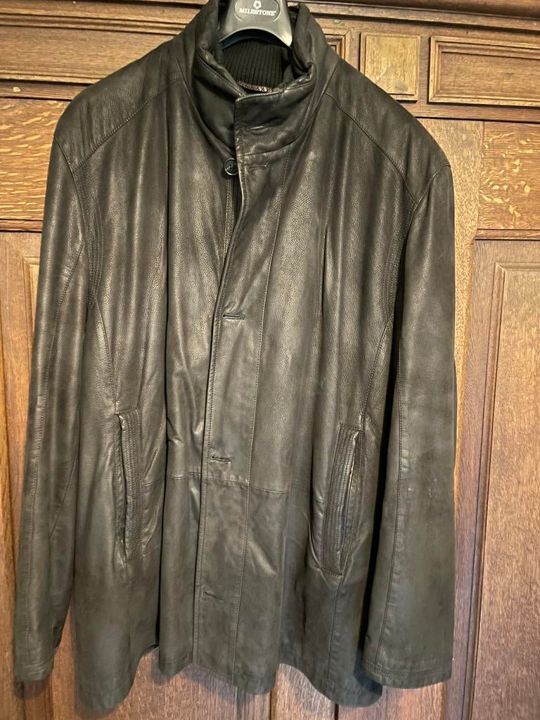 Kalfslederen jas op maat gemaakt 3XL, Ophalen of Verzenden, Zo goed als nieuw