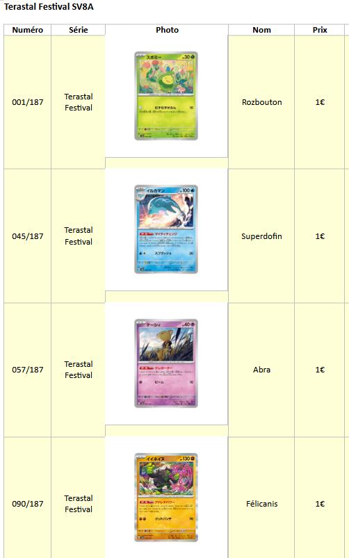 Cartes Pokémon Terastal Festival (japonaises), Ophalen, Zo goed als nieuw, Meerdere kaarten