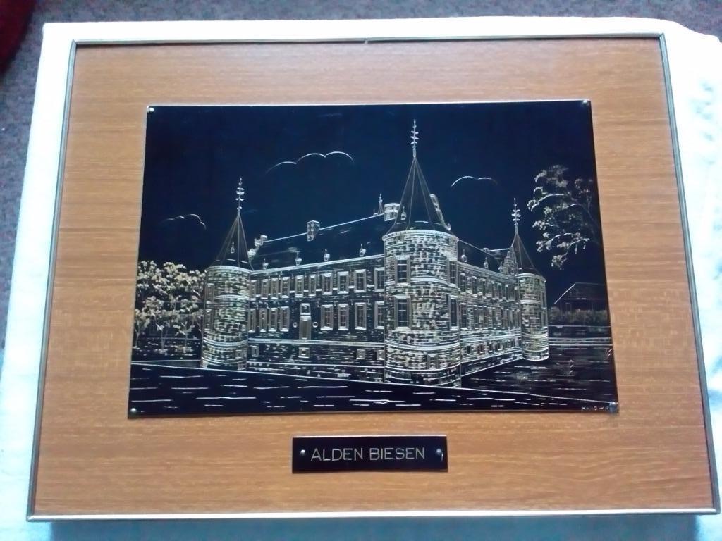 Alden Biesen - Metalen plaat gravure, Ophalen of Verzenden