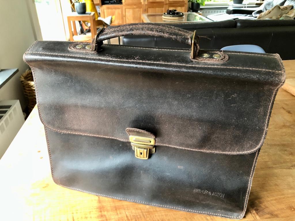 Arthur & Ashton lederen aktetas, Gebruikt, Bruin, Aktetas of Boekentas, Ophalen of Verzenden