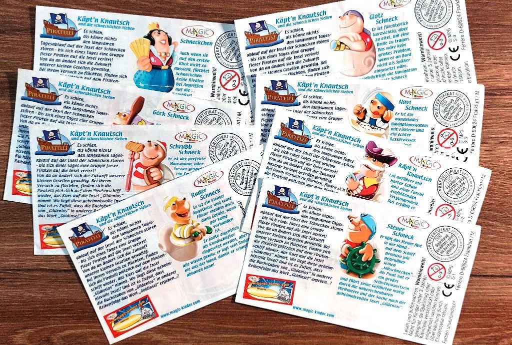 8 BPZ papieren Les Piramollis/Piratelli Duitsland 2005, Verzamelen, Ophalen of Verzenden, Zo goed als nieuw, Hardplasticfiguren