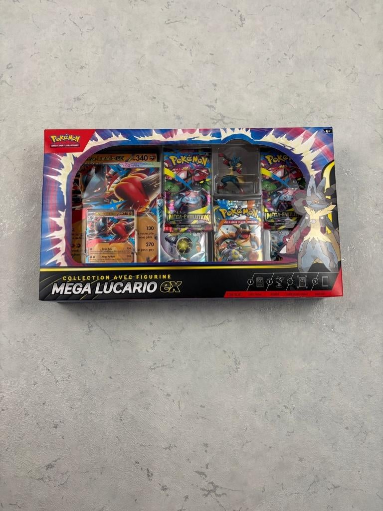 Collection avec figurine Mega Lucario EX, Enlèvement ou Envoi, Neuf, Booster box