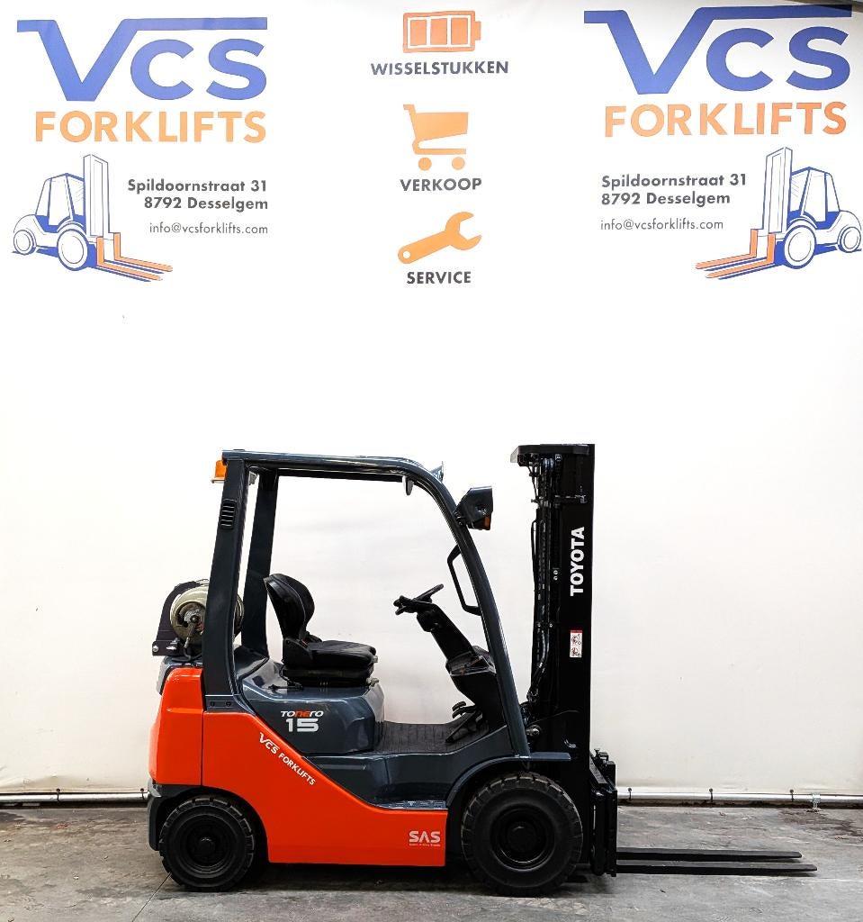 LPG Heftruck: 1,5t Toyota 02-8FGF15, Zakelijke goederen, Machines en Bouw | Heftrucks en Intern transport, Heftruck, 1000 tot 2000 kg