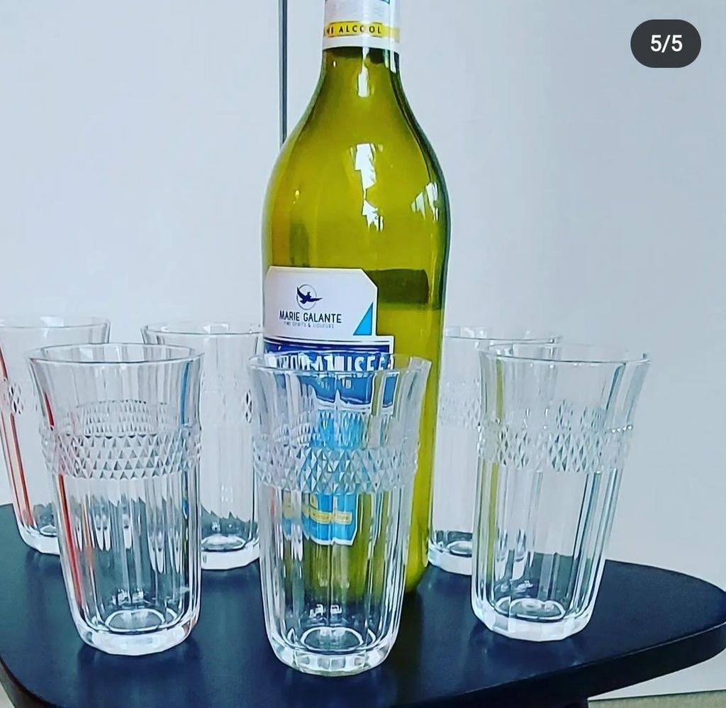 Verres à eau en cristal d'arques, Antiquités & Art, Enlèvement ou Envoi