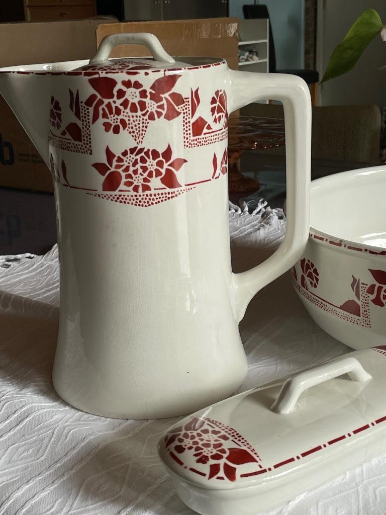 Lampetstel Belgisch keramiek Nimy, Antiek en Kunst, Ophalen