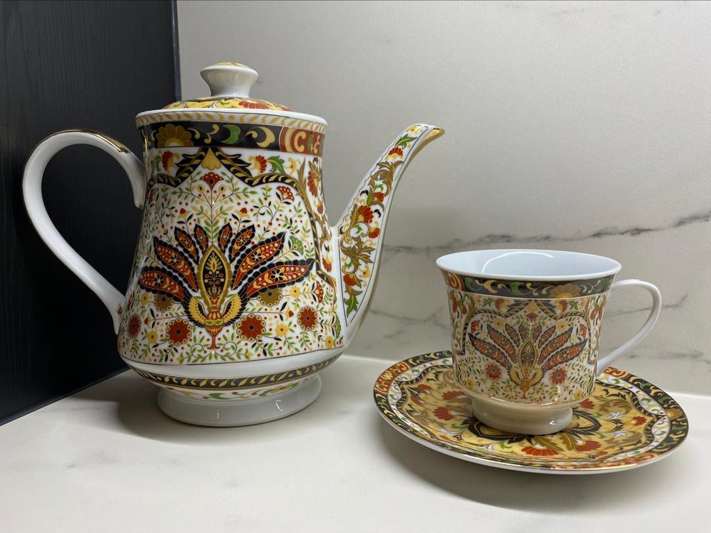 Amarir theeset 12 personen met goud detaille, Antiek en Kunst, Ophalen of Verzenden