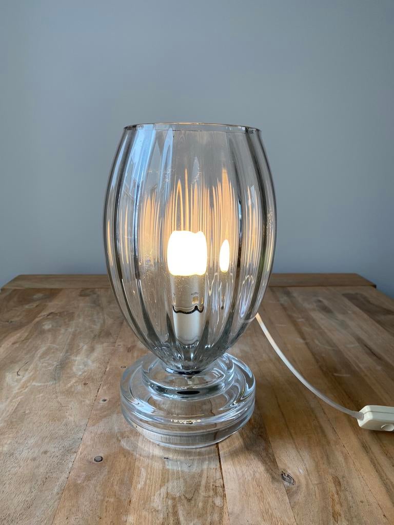 Tafellamp ; art deco kristal. Unieke vintage, Huis en Inrichting, Verzenden, Zo goed als nieuw, Glas