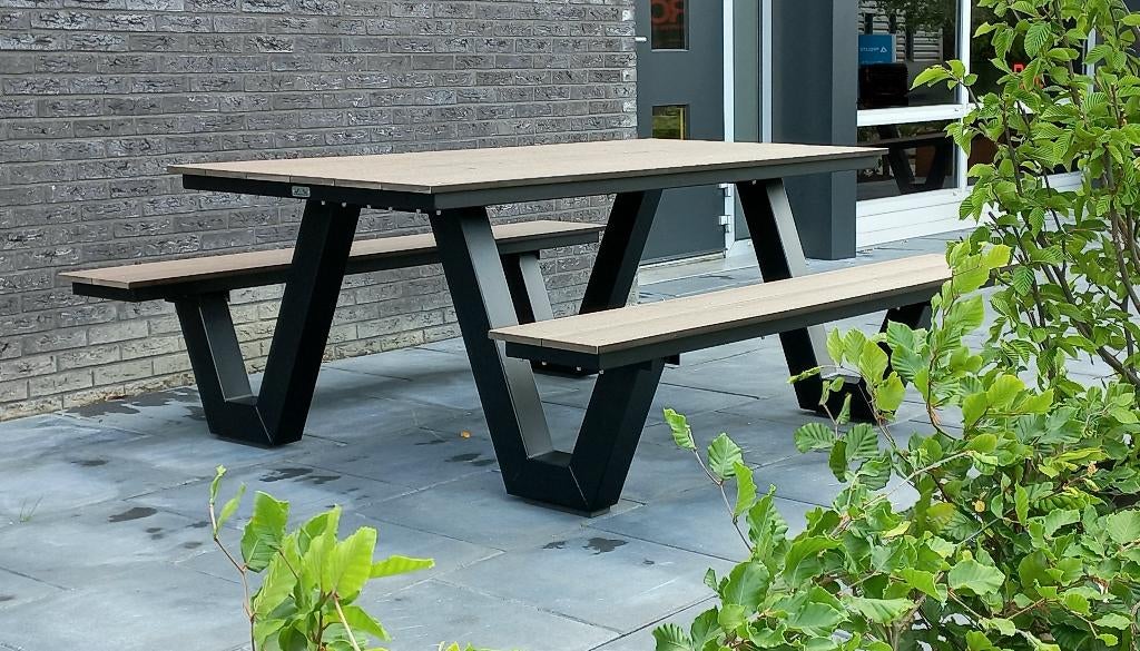 Picknicktafel duurzaam en onderhoudsarm, staal en composiet, Ophalen of Verzenden, Nieuw, Rechthoekig, Staal