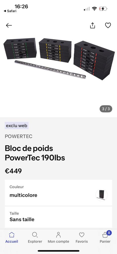 Poids a donner, Ophalen, Zo goed als nieuw