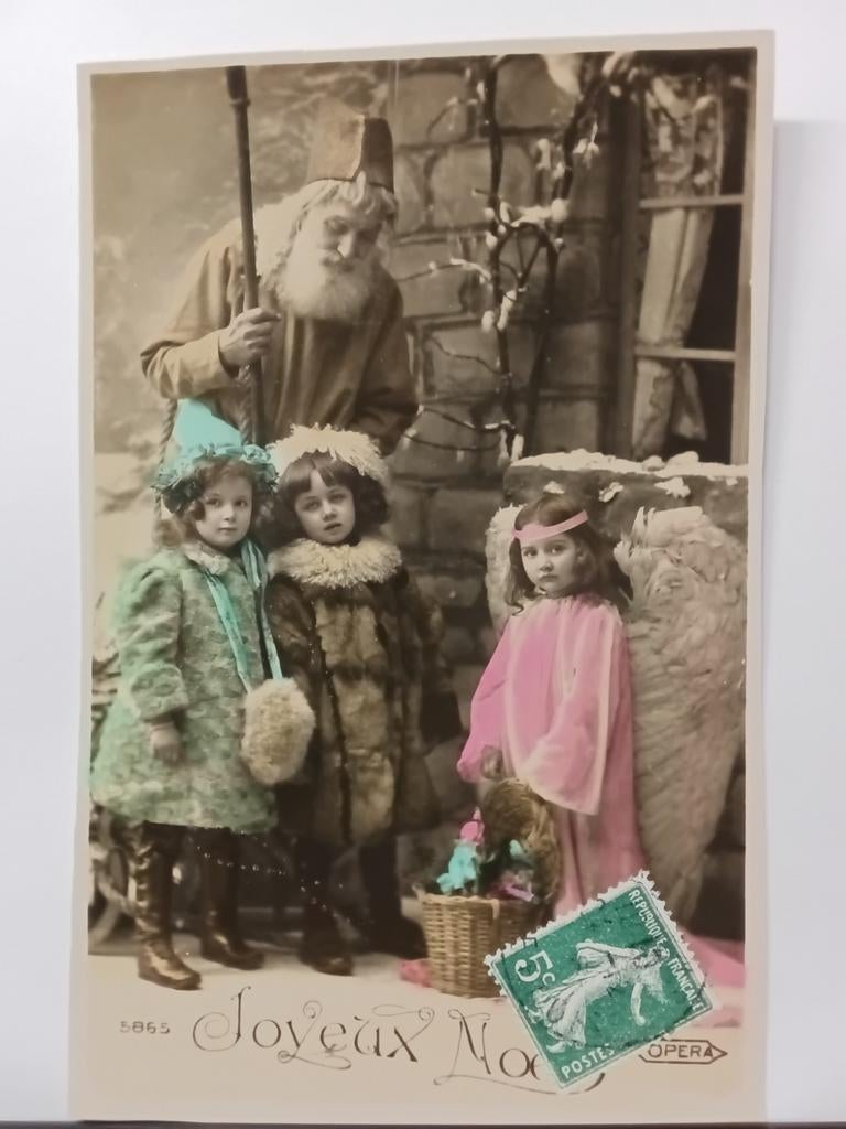 Cpa Vrolijk kerstfeest, Ophalen of Verzenden, Gelopen, Feest(dag)