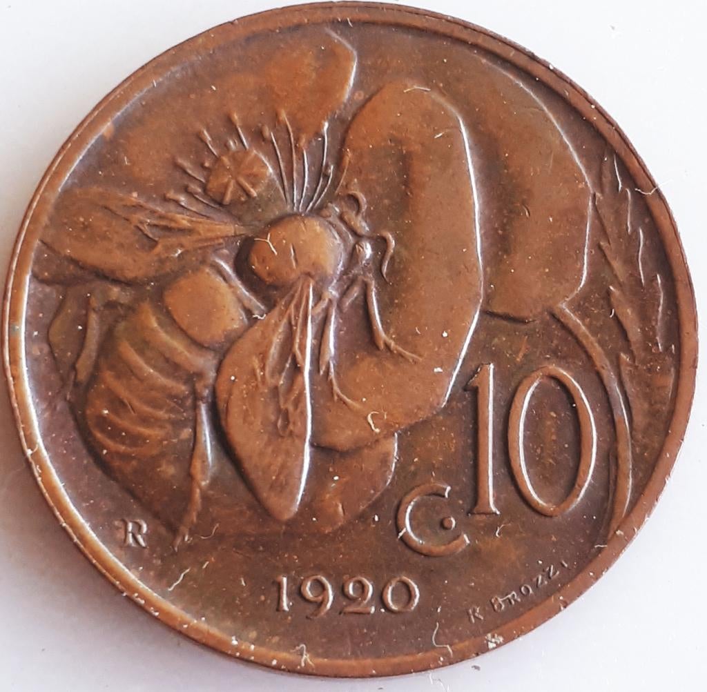 ITALIË: 20 CENTESIMI 1920 KM 60, Postzegels en Munten, Munten | Europa | Niet-Euromunten, Ophalen of Verzenden, Italië, Losse munt