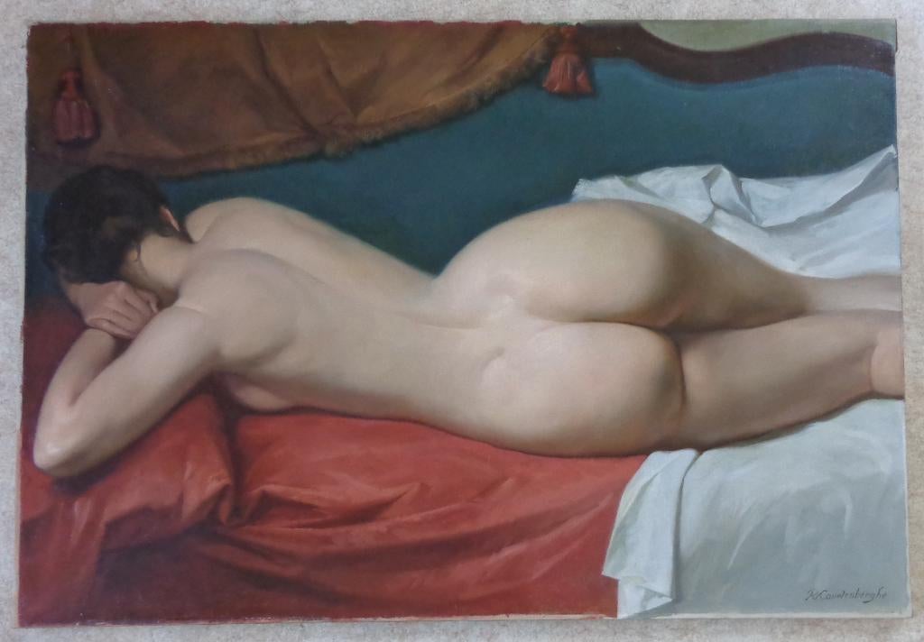 ROBERT VAN CAUWENBERGHE / NAAKT / OLIEVERF 71x103cm CHASSIS, Enlèvement