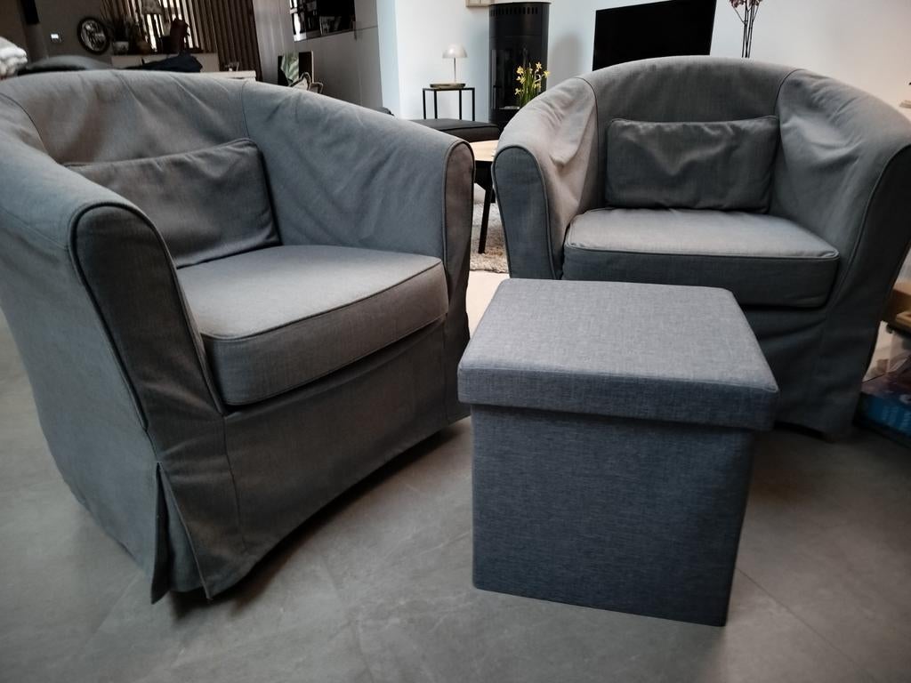 2 zeteltjes met bijhorend bankje, Huis en Inrichting, Fauteuils, Ophalen