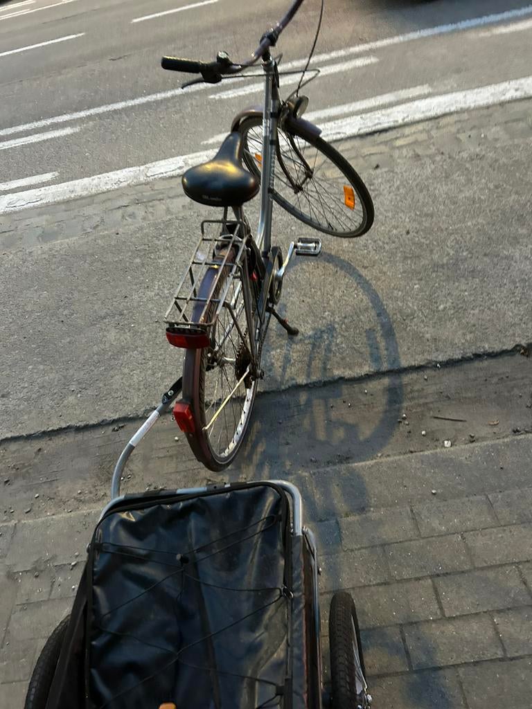 Fiets met aanhanger, Vélos & Vélomoteurs, Mini Bikes, Midi Bikes & Pit Bikes, Enlèvement ou Envoi, Comme neuf