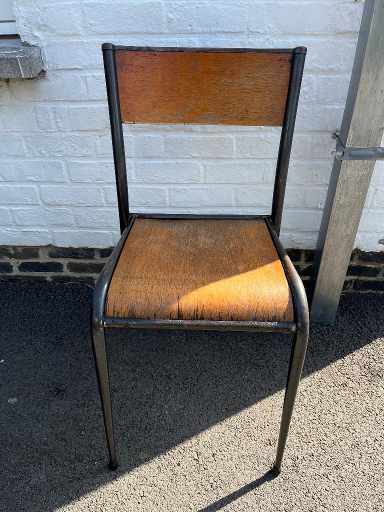 4 Chaises adulte style école vintage, Enlèvement