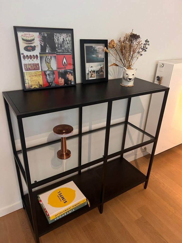 Ikea Vittsjo Stalen / Glas Stelling Wand kast, Huis en Inrichting, Ophalen, Zo goed als nieuw