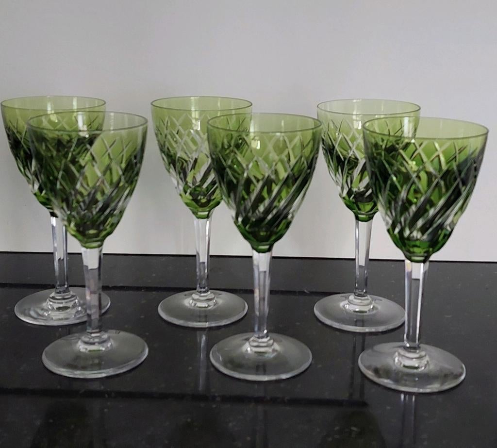 6 Val Saint Lambert glazen, Antiek en Kunst, Ophalen