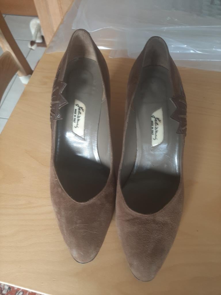 Escarpins en jean marron taille 37, Enlèvement, Escarpins